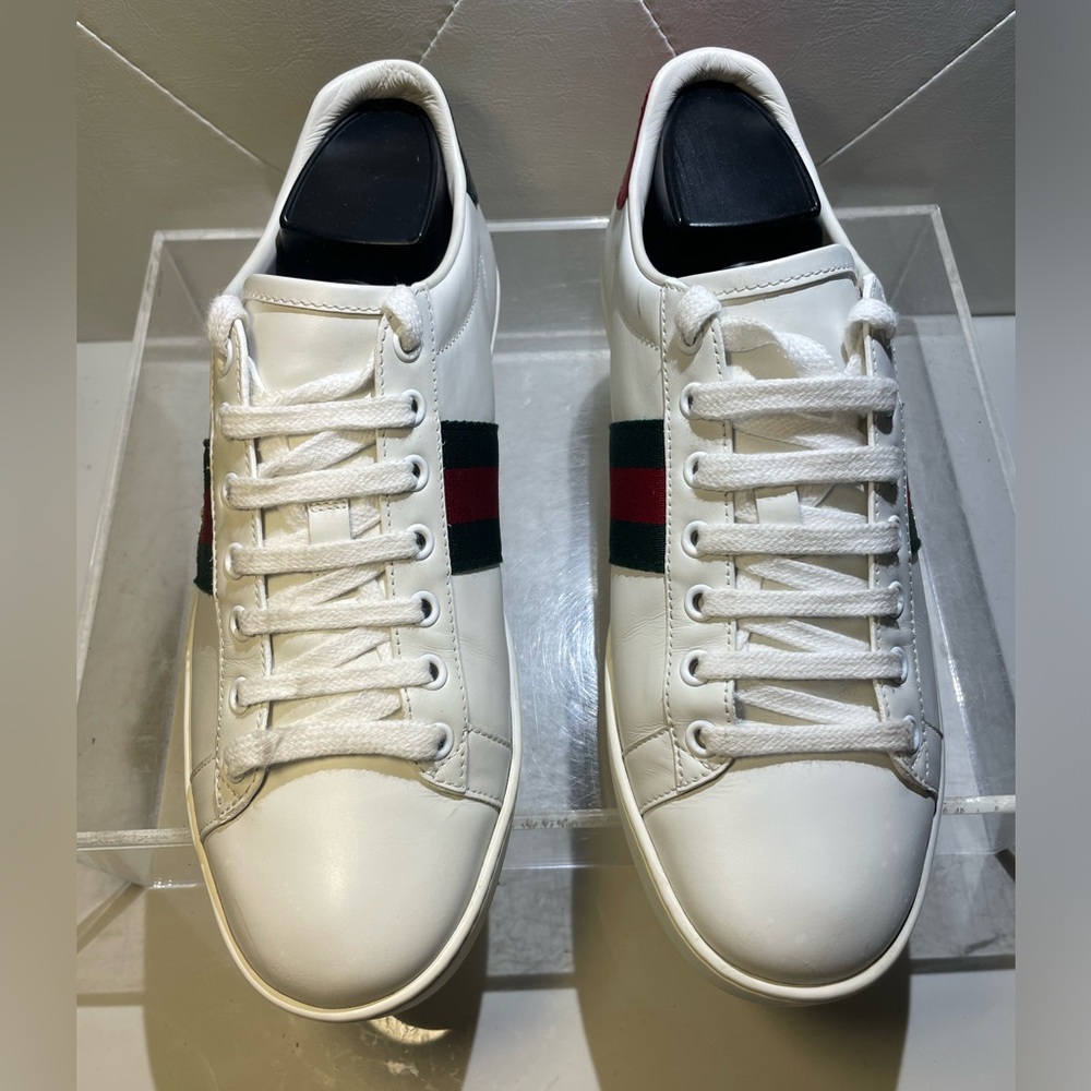 GUCCI ACE bue Snearkers sz 38 made in italy good condition